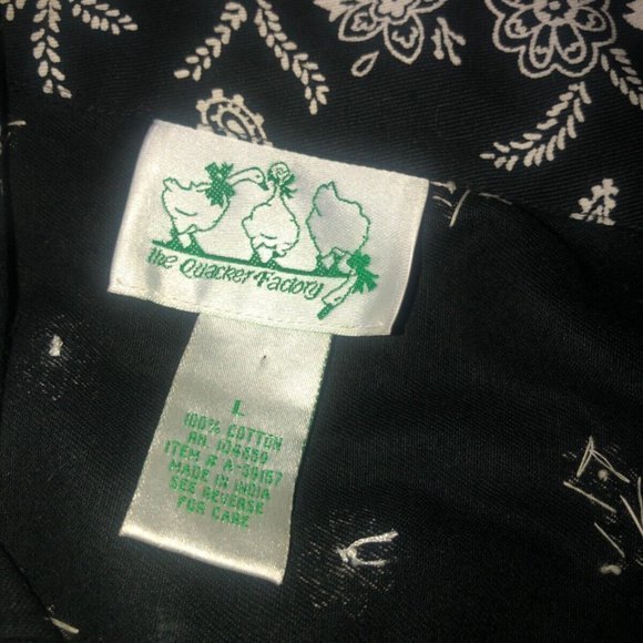 Quacker Factory Vintage Jacket Bandanna denim style beaded‎ large black - Picture 2 of 12